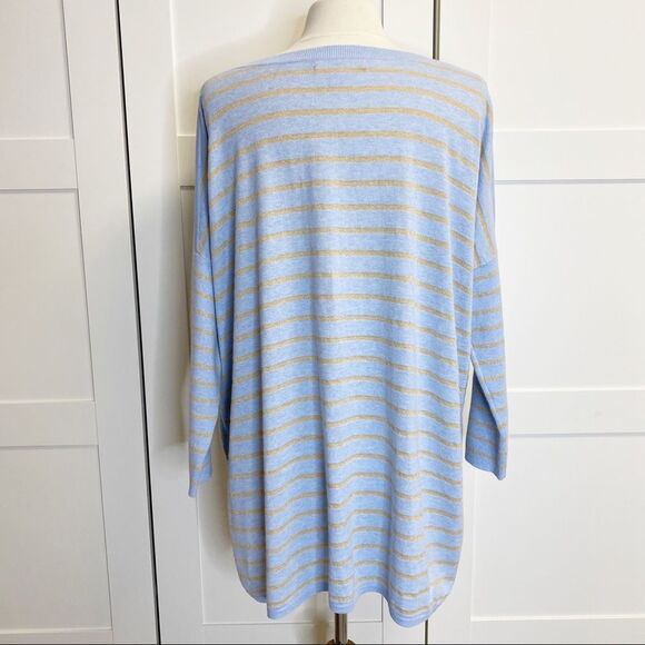 Lilly Pulitzer Striped Cobo Sweater Heathered Coastal Shell M - Picture 3 of 7